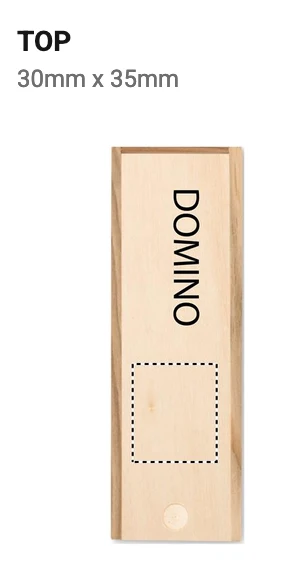 Domino-peli puulaatikossa – 28 palaa. Laserkaiverruksella. Esim. 5kpl. - Image 5