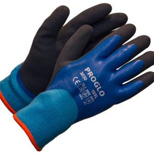 PROGLO Tuplapinnoitettu latexsormikas, karhennettu vuori 12 paria