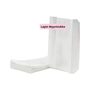 Paperipussi valkoinen laminoitu, ikkuna 16 + 7,5 x 28 cm 100kpl.